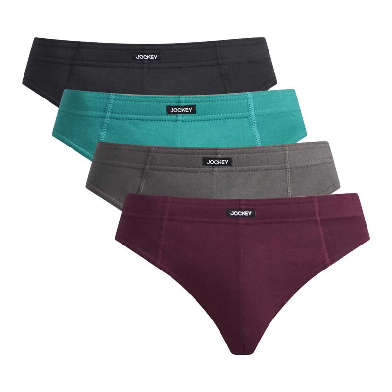 Jockey Tunnel Waist Cotton Briefs - 4 Pack image number 1